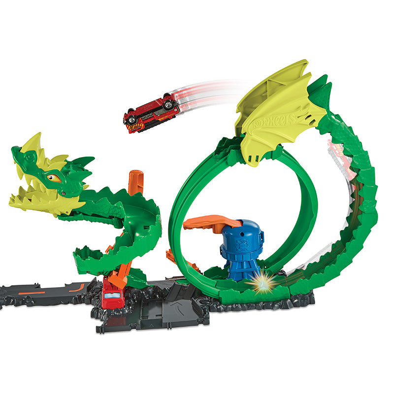 Bộ Hot Wheels Rồng Xanh Phun Lửa HOT WHEELS HDP03