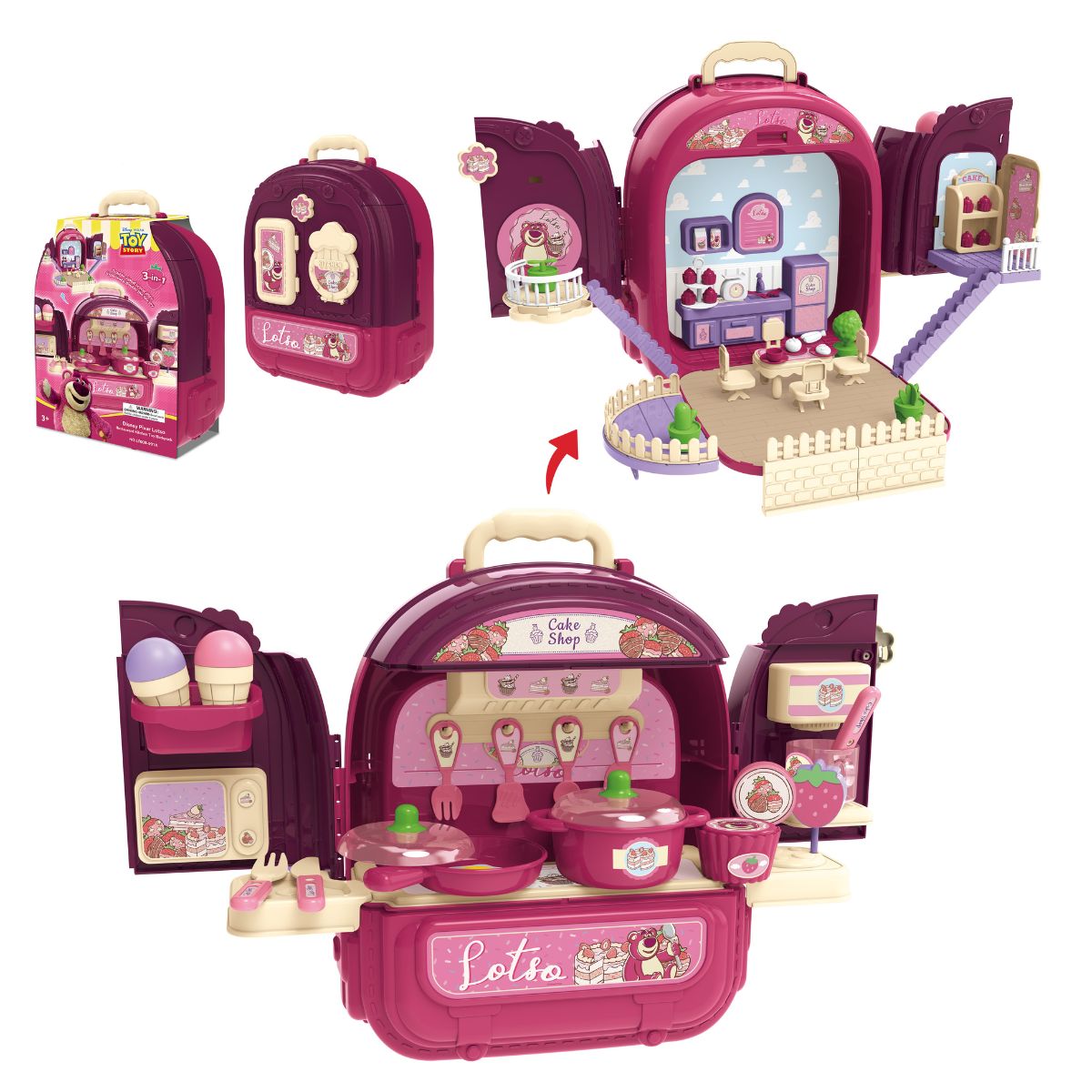 Đồ Chơi Balo 2 Mặt Nhà Bếp Và Phòng Ăn Lotso SWEET HEART SH10137