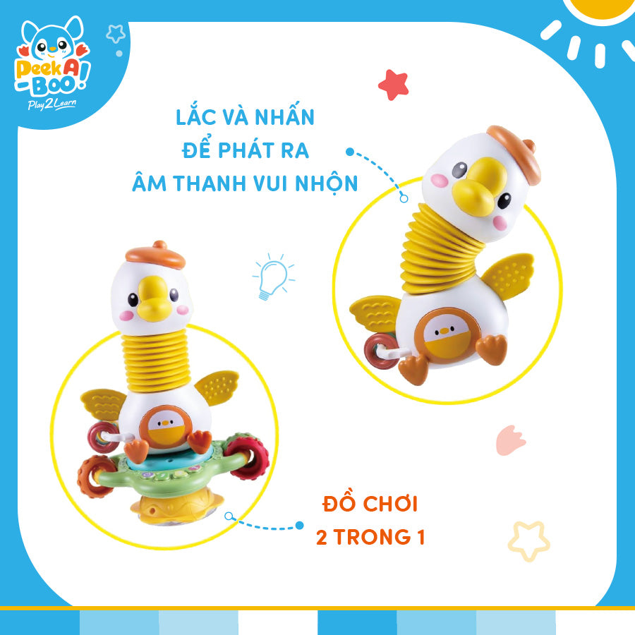 Đồ chơi bạn ngỗng phát triển giác quan kèm âm thanh PEEK A BOO PAB047