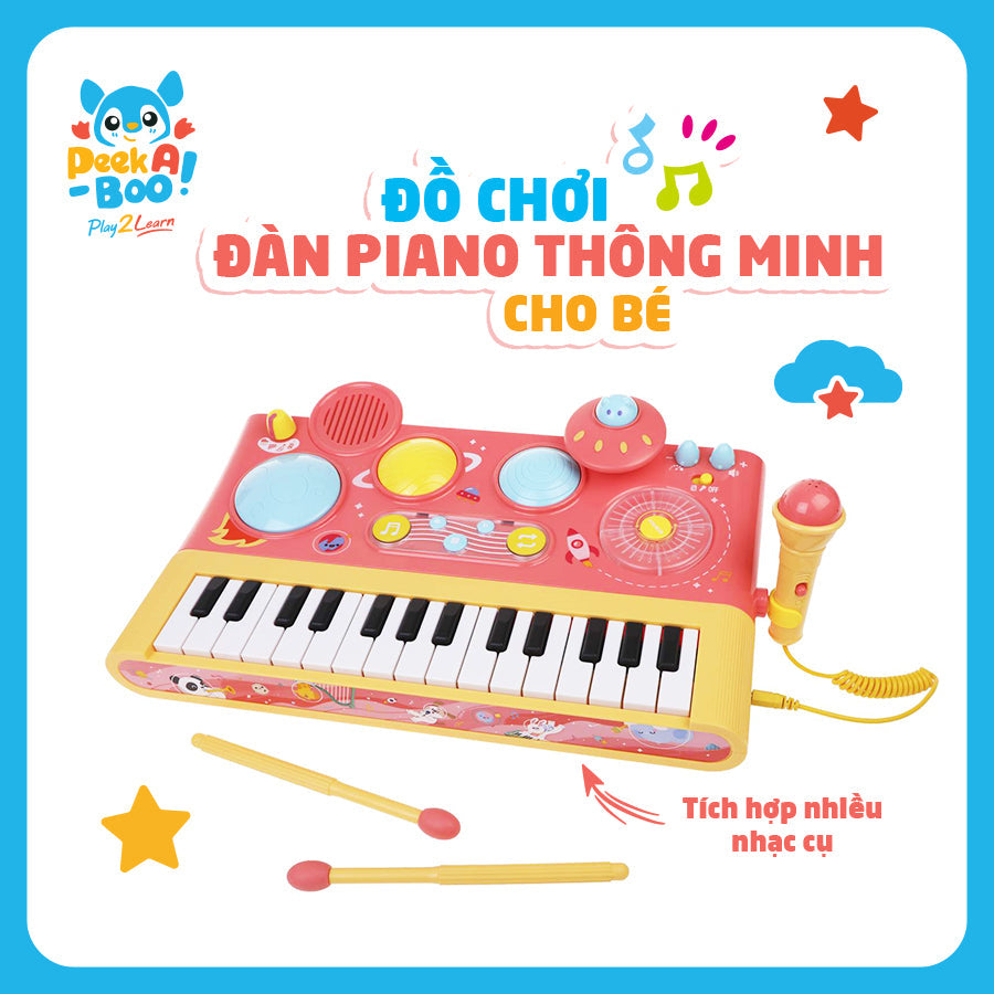 Đồ chơi đàn piano thông minh cho bé PEEK A BOO PAB046