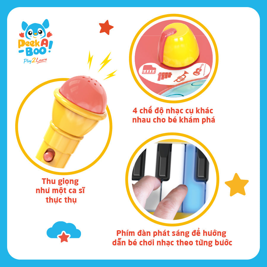 Đồ chơi đàn piano thông minh cho bé PEEK A BOO PAB046