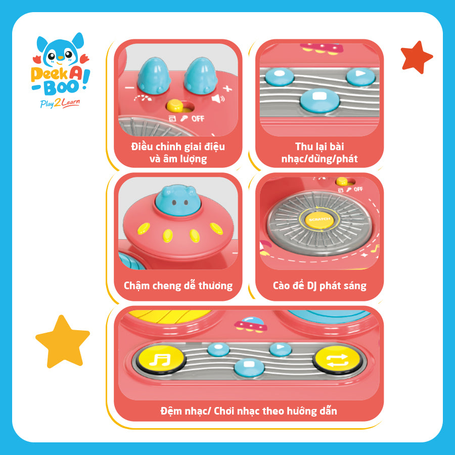 Đồ chơi đàn piano thông minh cho bé PEEK A BOO PAB046