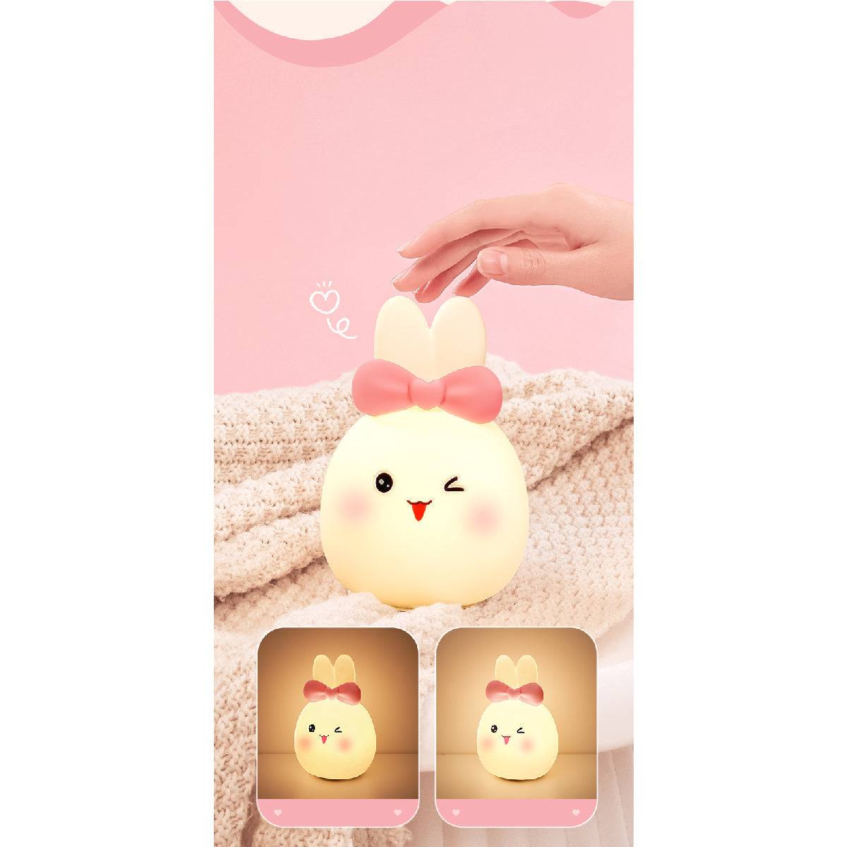 Đồ Chơi Đèn Cảm Ứng Thỏ Hồng COOLKIDS L0059-1