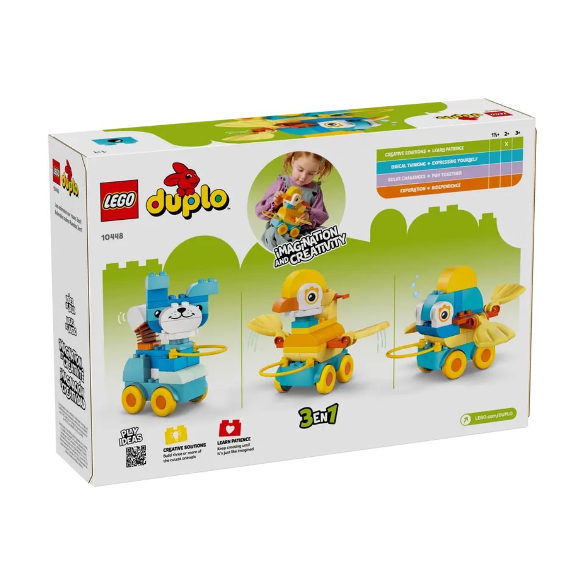 Đồ Chơi Lắp Ráp 3 Trong 1 Động Vật Đi Trên Bánh Xe LEGO DUPLO 10448