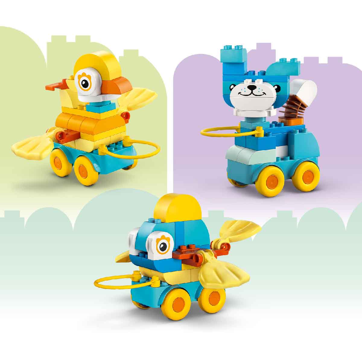 Đồ Chơi Lắp Ráp 3 Trong 1 Động Vật Đi Trên Bánh Xe LEGO DUPLO 10448