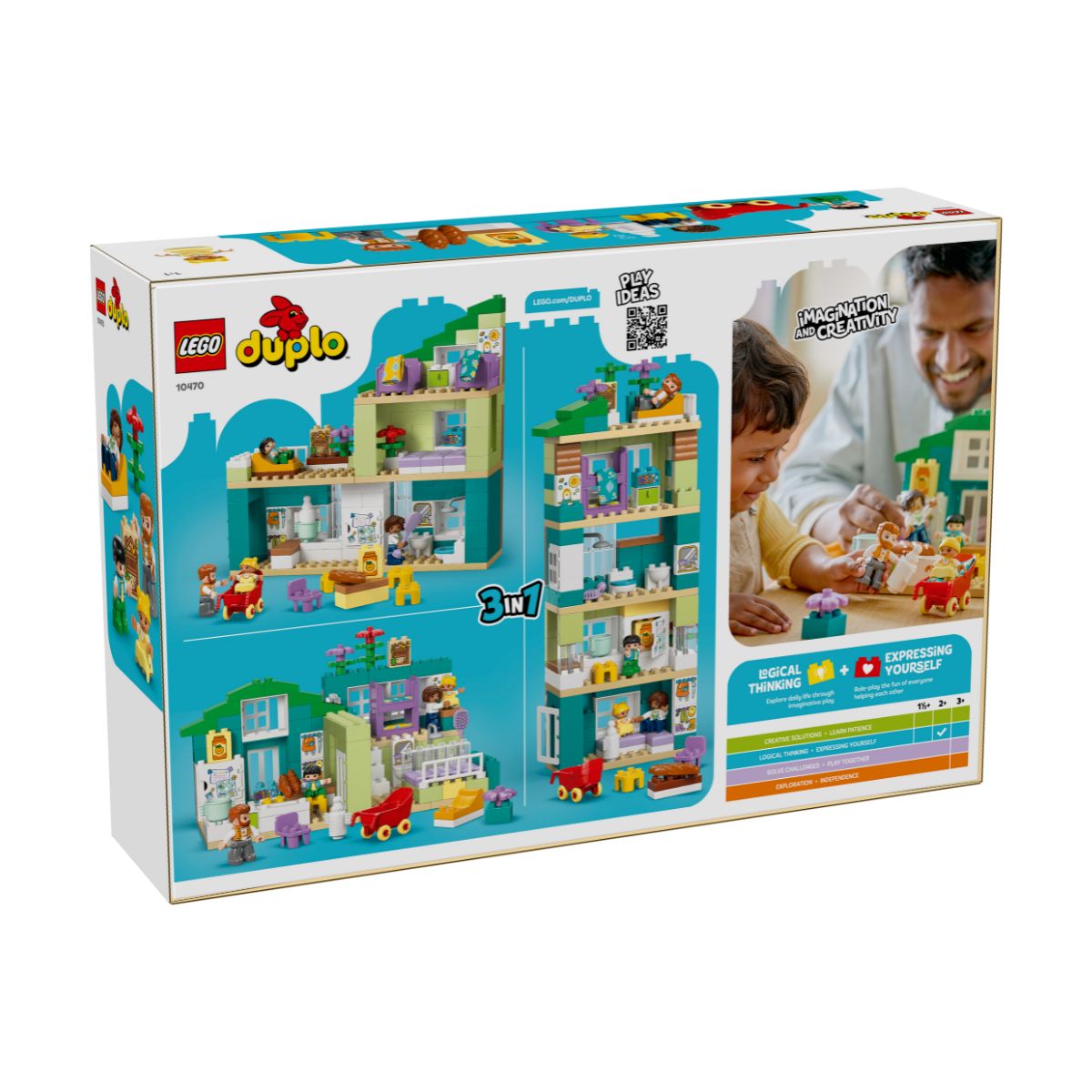 Đồ Chơi Lắp Ráp 3 Trong 1: Ngôi Nhà Hiện Đại Kèm Nhân Vật LEGO DUPLO 10470 (166 chi tiết)