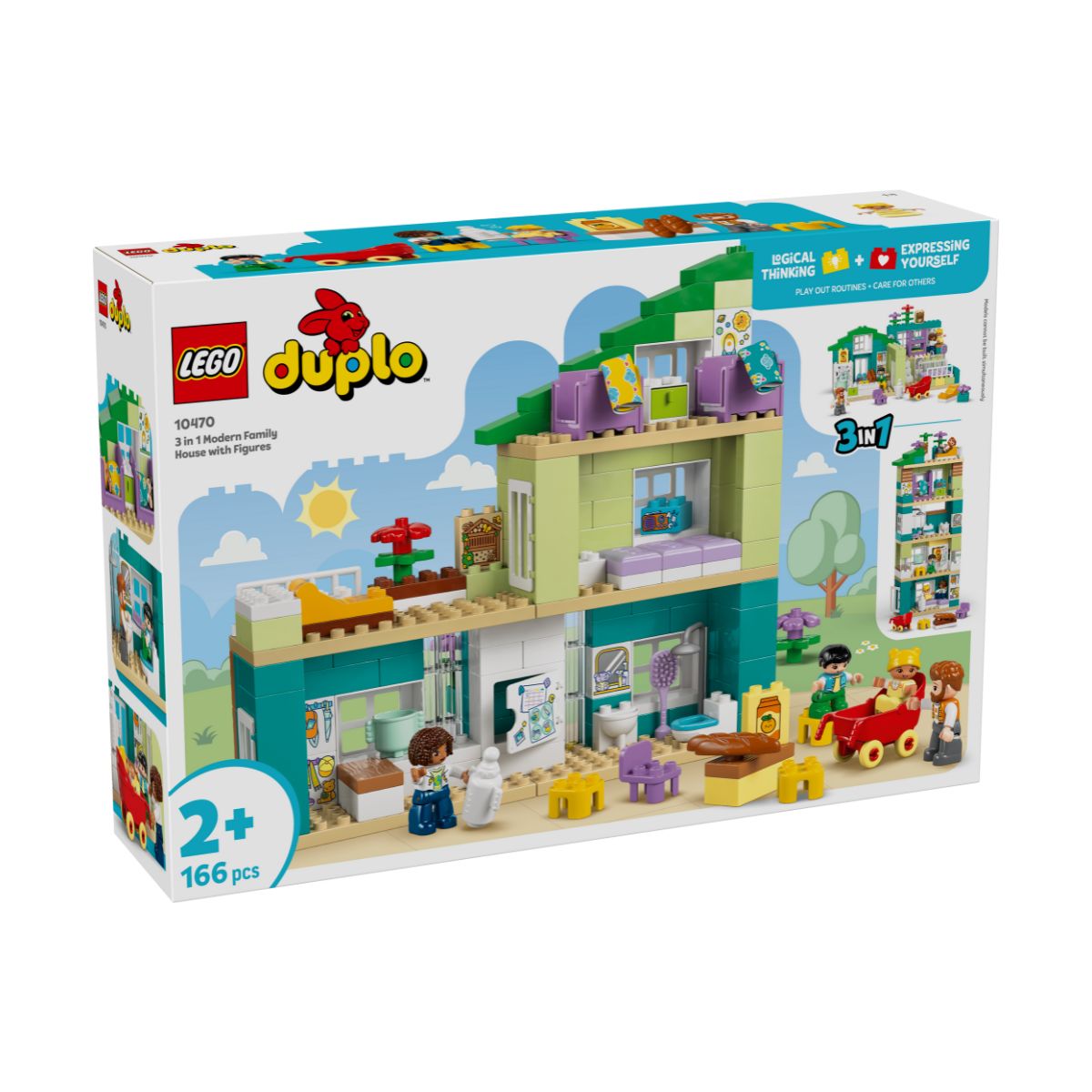 Đồ Chơi Lắp Ráp 3 Trong 1: Ngôi Nhà Hiện Đại Kèm Nhân Vật LEGO DUPLO 10470 (166 chi tiết)