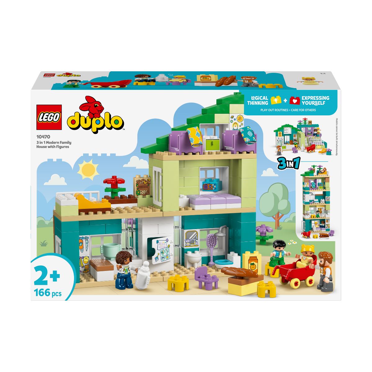 Đồ Chơi Lắp Ráp 3 Trong 1: Ngôi Nhà Hiện Đại Kèm Nhân Vật LEGO DUPLO 10470 (166 chi tiết)