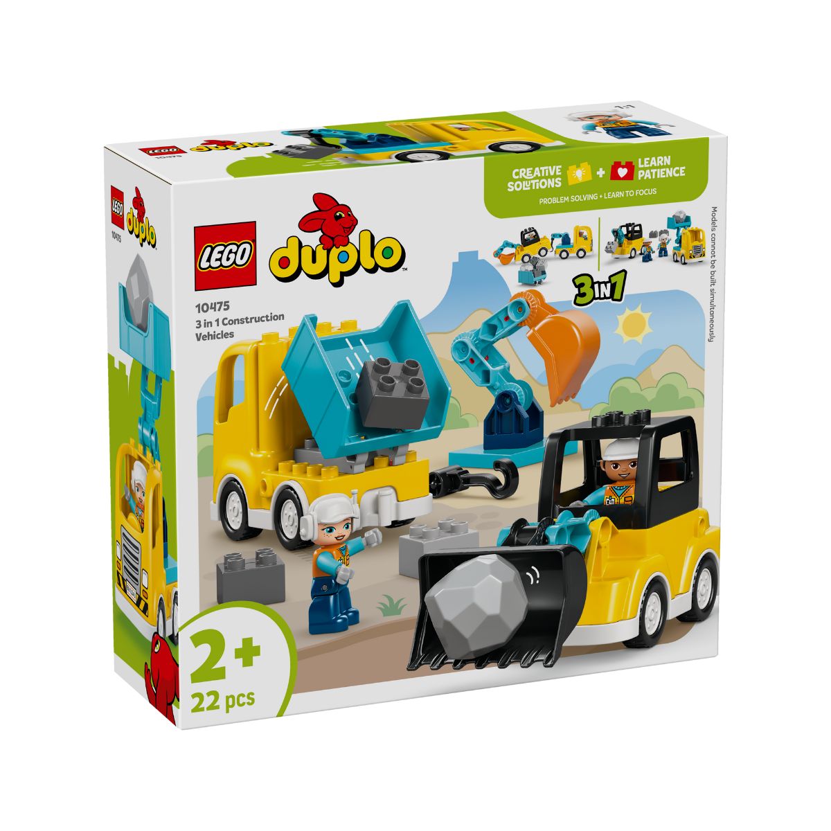 Đồ Chơi Lắp Ráp 3 Trong 1: Xe Công Trình LEGO DUPLO 10475 (22 chi tiết)