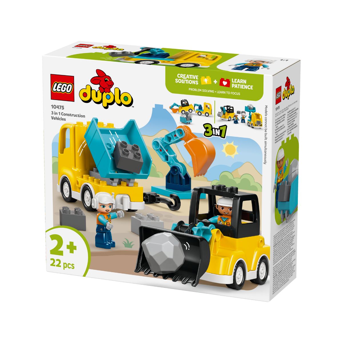 Đồ Chơi Lắp Ráp 3 Trong 1: Xe Công Trình LEGO DUPLO 10475 (22 chi tiết)