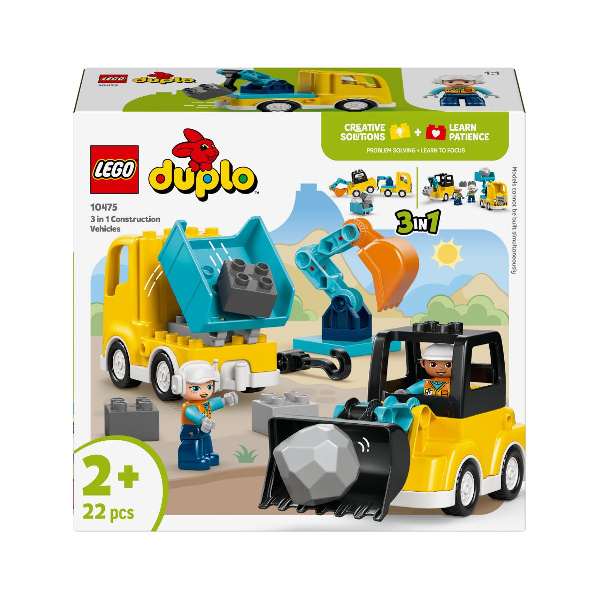 Đồ Chơi Lắp Ráp 3 Trong 1: Xe Công Trình LEGO DUPLO 10475 (22 chi tiết)