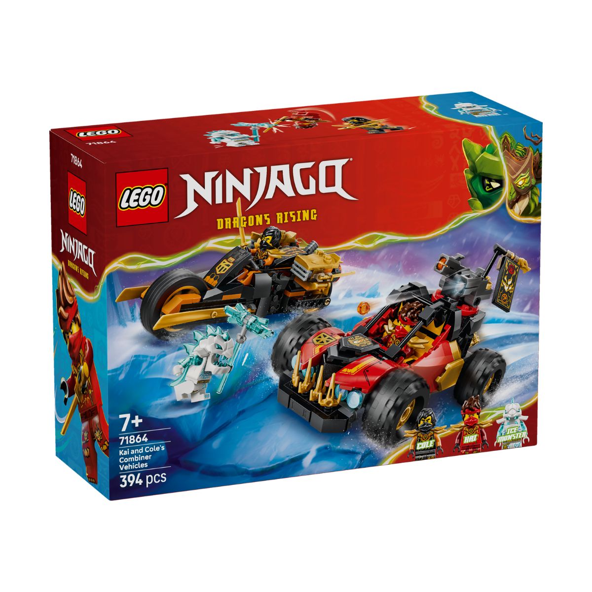Đồ Chơi Lắp Ráp Bộ Đôi Siêu Xe Chiến Đấu Của Kai Và Cole LEGO NINJAGO 71864 (394 chi tiết)