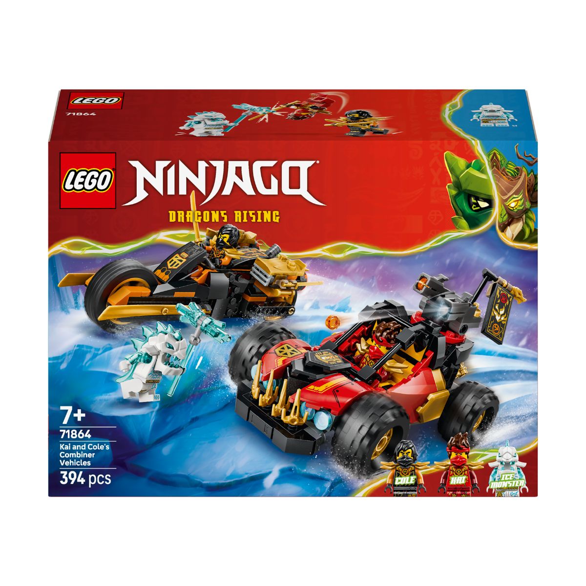Đồ Chơi Lắp Ráp Bộ Đôi Siêu Xe Chiến Đấu Của Kai Và Cole LEGO NINJAGO 71864 (394 chi tiết)