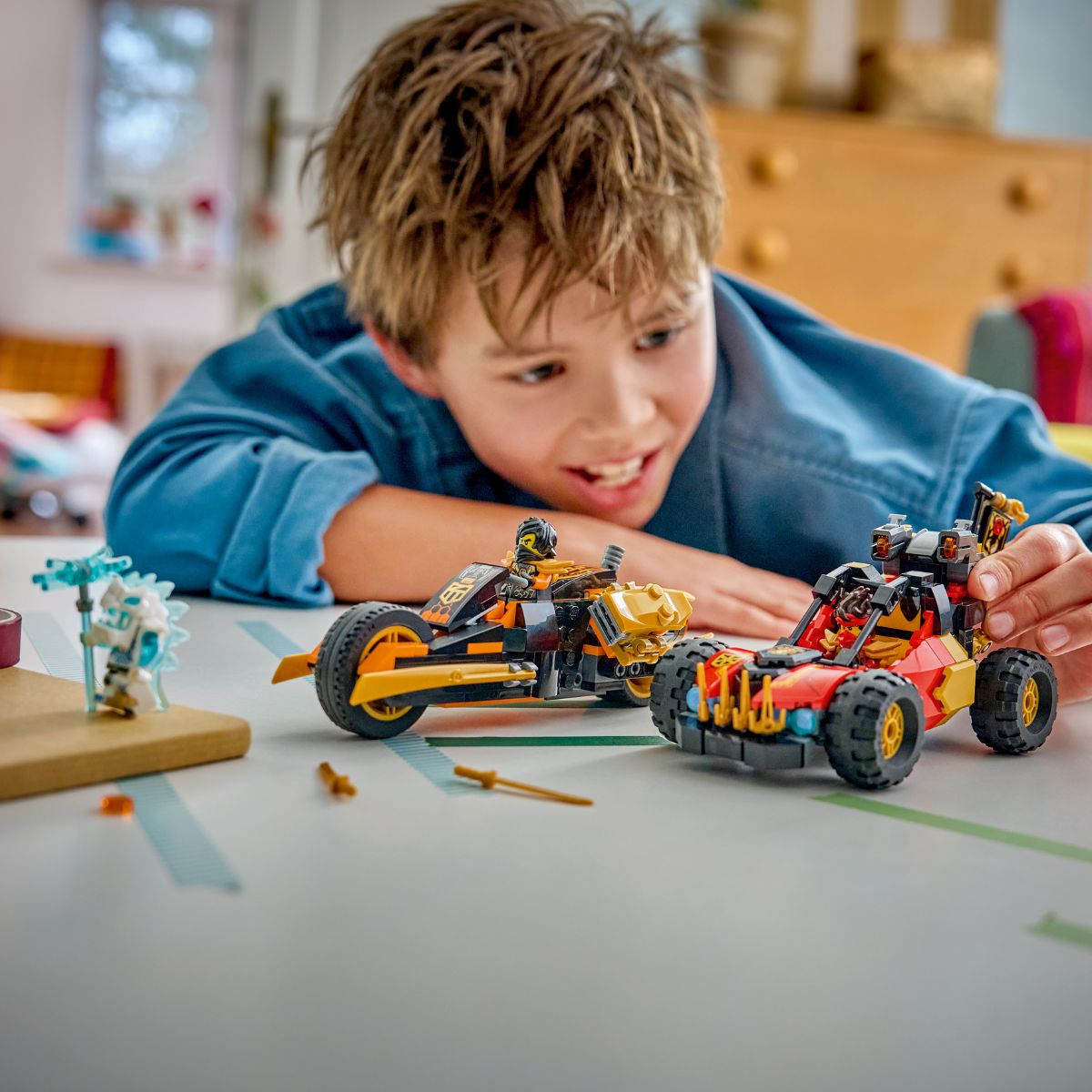Đồ Chơi Lắp Ráp Bộ Đôi Siêu Xe Chiến Đấu Của Kai Và Cole LEGO NINJAGO 71864 (394 chi tiết)