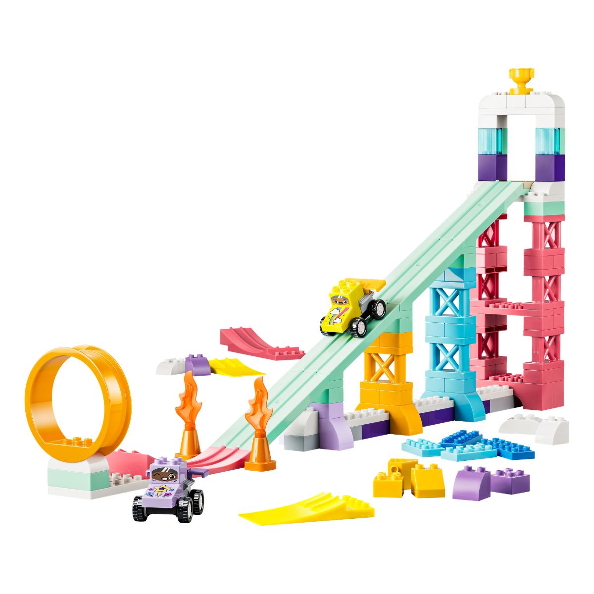 Đồ Chơi Lắp Ráp Bộ Đường Đua Với Phương Tiện 3 Trong 1 LEGO DUPLO 10478 (111 chi tiết)