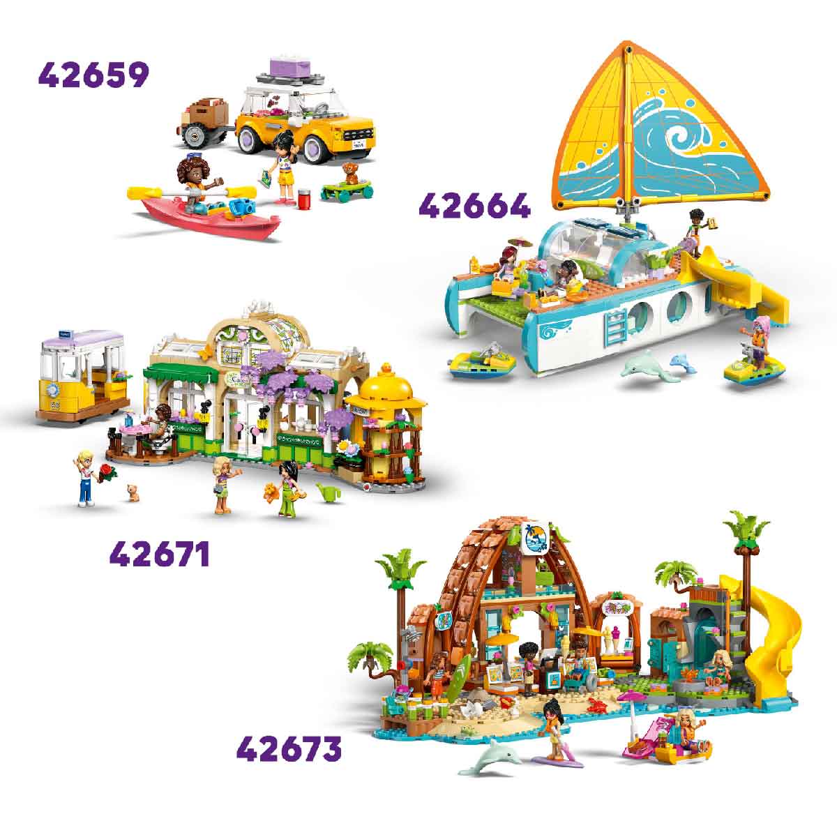 Đồ Chơi Lắp Ráp Bữa Tiệc Hồ Bơi Của Kỳ Lân Và Hồng Hạc LEGO FRIENDS 42658 (99 chi tiết)