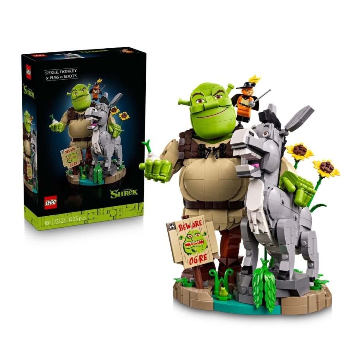 Đồ Chơi Lắp Ráp Chằn Tinh Shrek, Lừa Và Mèo Đi Hia LEGO B 2026 72423 (1403 chi tiết)