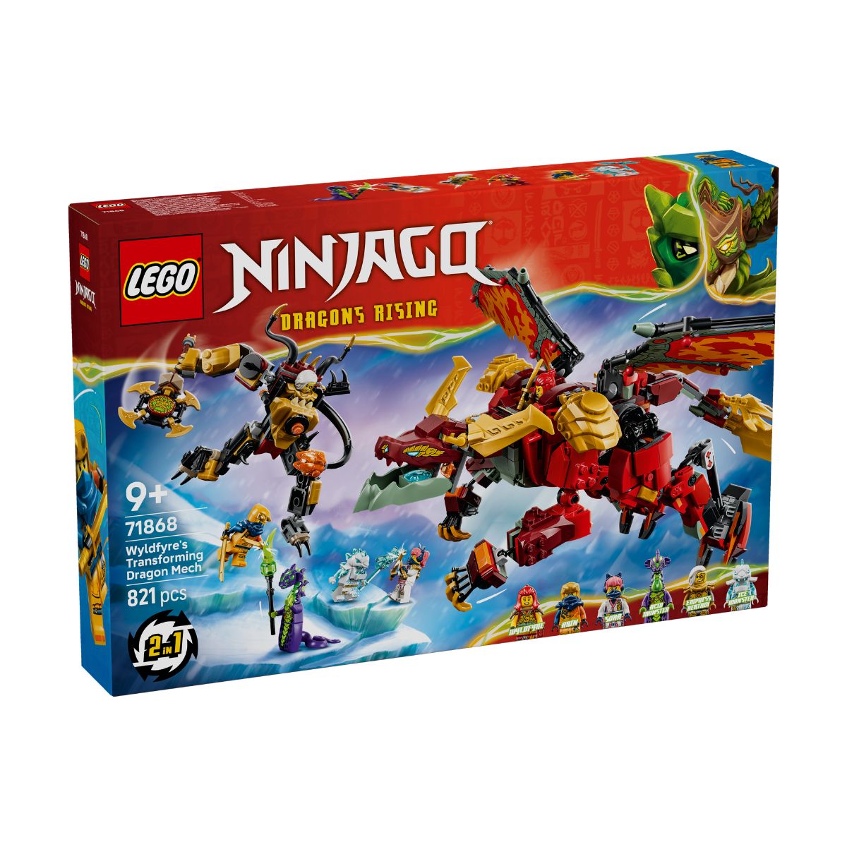 Đồ Chơi Lắp Ráp Chiến Giáp Rồng Biến Hình Của Wyldfyre LEGO NINJAGO 71868 (821 chi tiết)