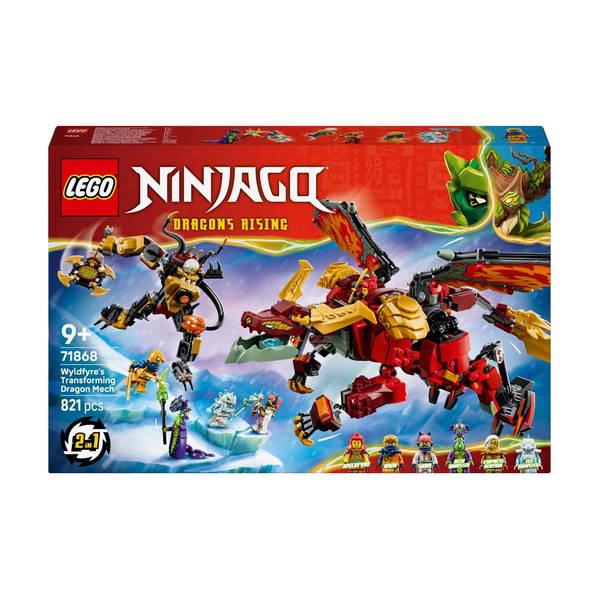 Đồ Chơi Lắp Ráp Chiến Giáp Rồng Biến Hình Của Wyldfyre LEGO NINJAGO 71868 (821 chi tiết)