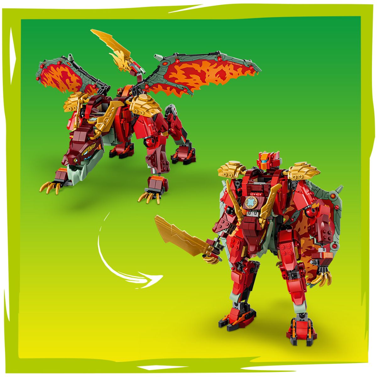 Đồ Chơi Lắp Ráp Chiến Giáp Rồng Biến Hình Của Wyldfyre LEGO NINJAGO 71868 (821 chi tiết)