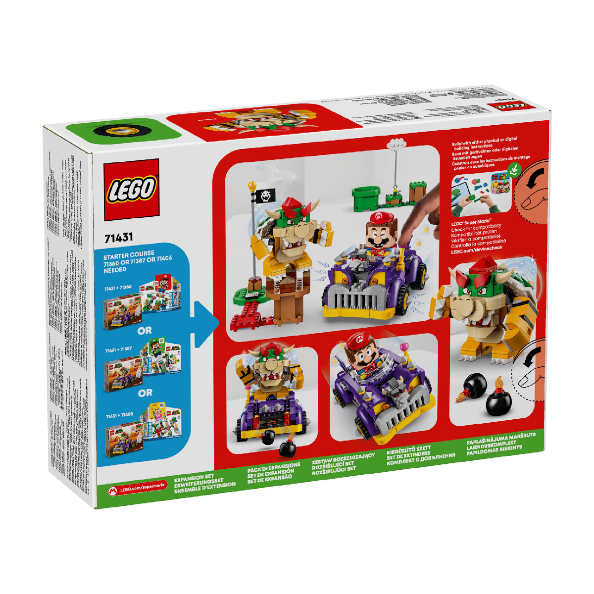 Đồ Chơi Lắp Ráp Chiến Xe Với Động Cơ Lớn Của Bowser LEGO SUPER MARIO 71431 (458 chi tiết)