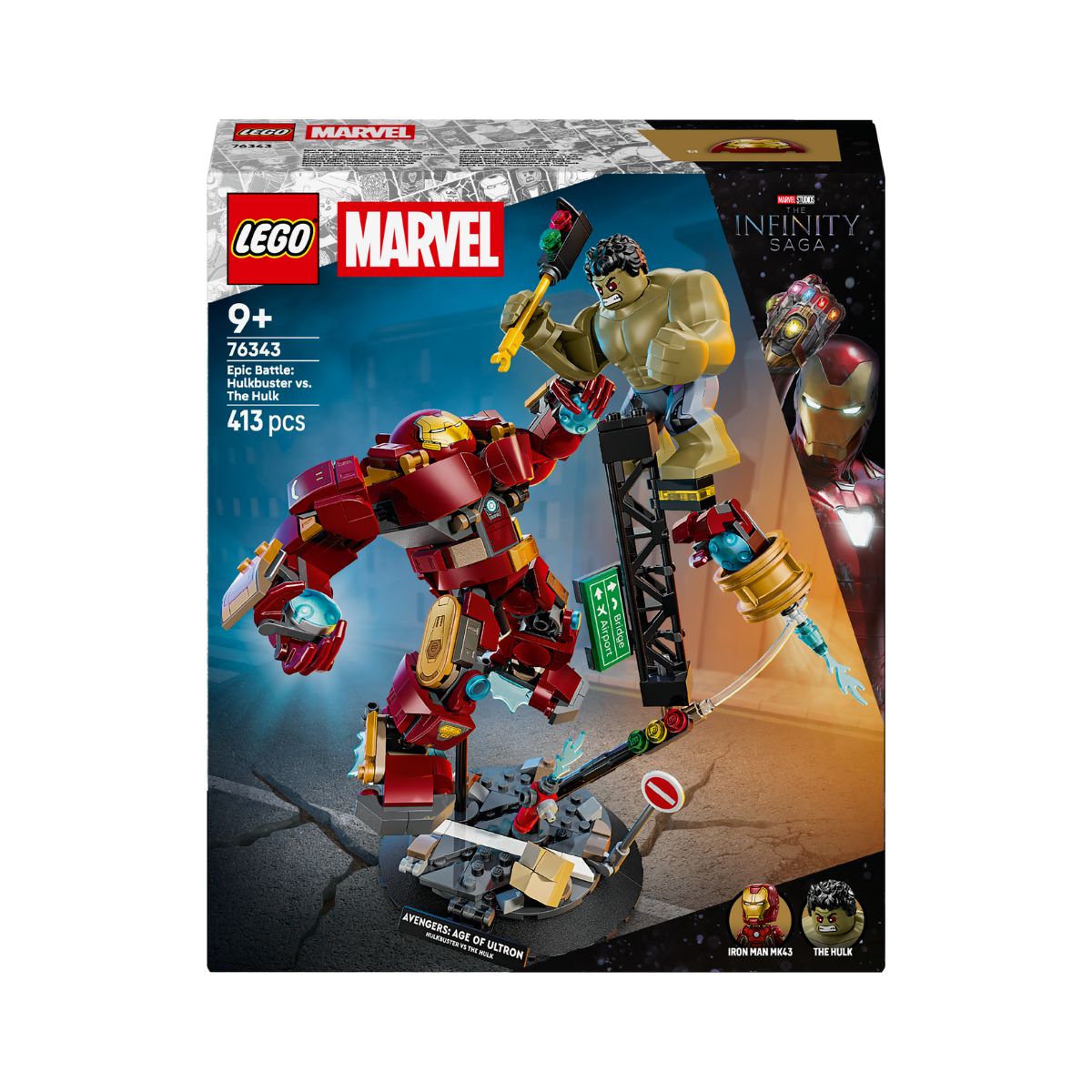 Đồ Chơi Lắp Ráp Đại Chiến Kinh Điển: Hulkbuster Đối Đầu Hulk LEGO SUPERHEROES 76343 (413 chi tiết)