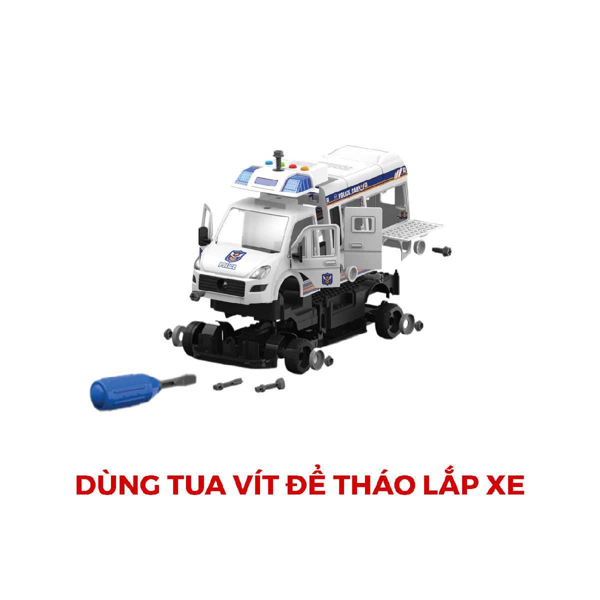 Đồ Chơi Lắp Ráp Diy Xe Van Cấp Cứu Có Đèn Và Âm Thanh VECTO VT8088C