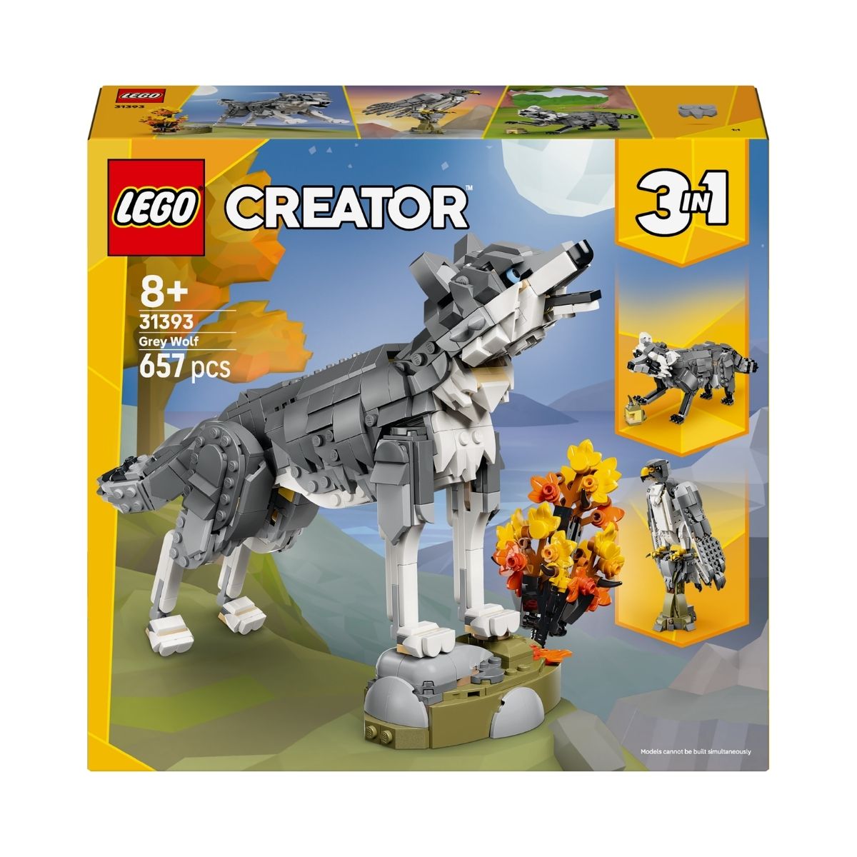 Đồ Chơi Lắp Ráp Động Vật Rừng Xanh: Sói Xám LEGO CREATOR 31393 (657 chi tiết)