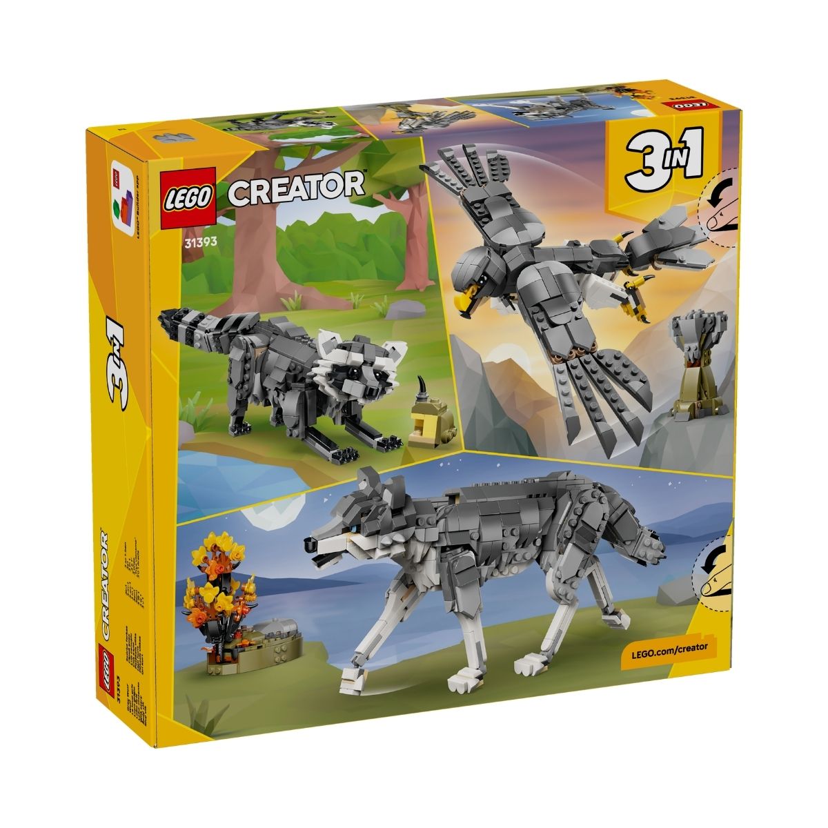 Đồ Chơi Lắp Ráp Động Vật Rừng Xanh: Sói Xám LEGO CREATOR 31393 (657 chi tiết)