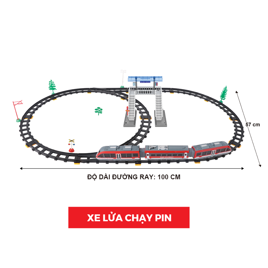 Đồ chơi lắp ráp đường ray và tàu tốc hành điều khiển từ xa VECTO VT2811Y