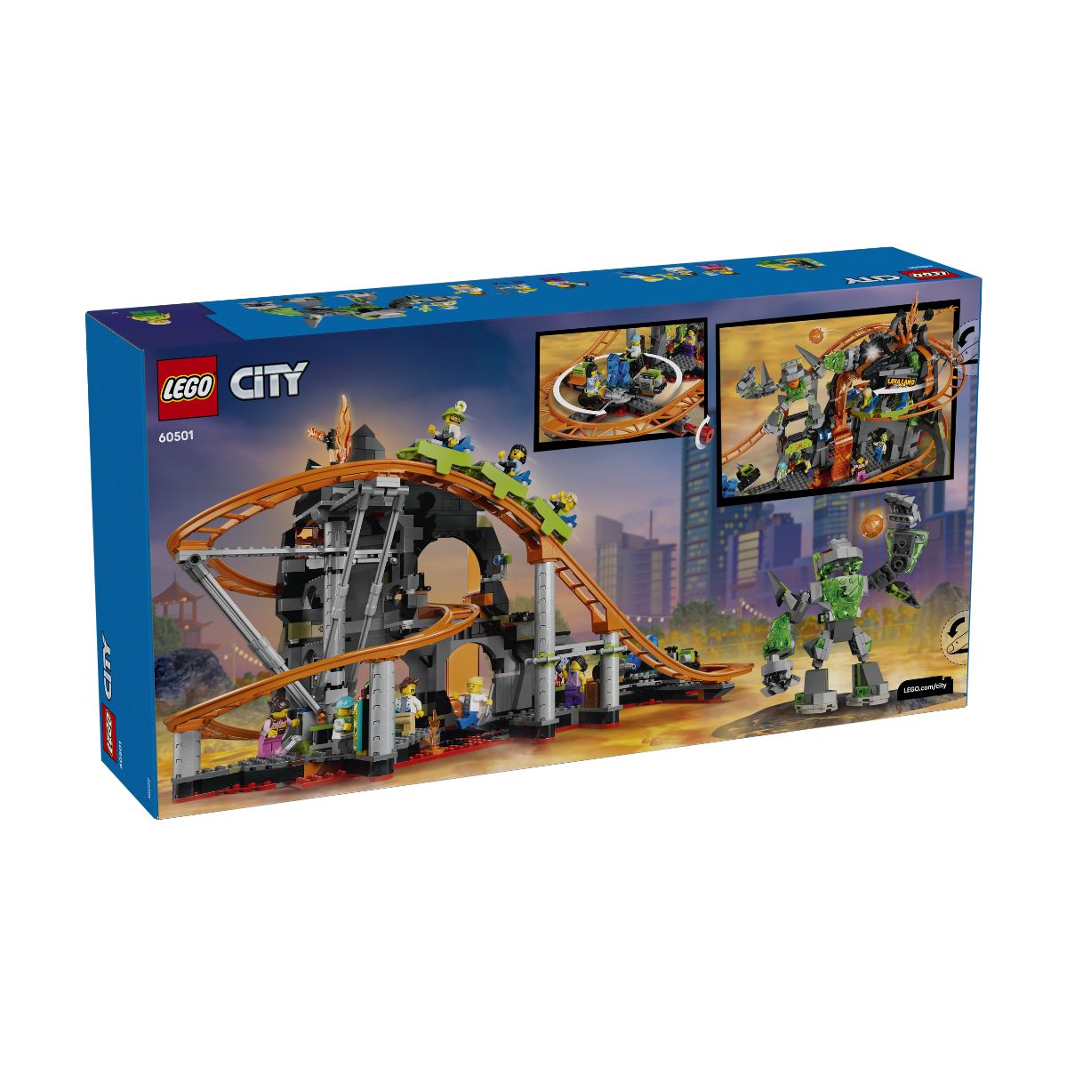 Đồ Chơi Lắp Ráp Khu Vui Chơi Tàu Lượn Núi Lửa LEGO CITY 60501 (1165 chi tiết)