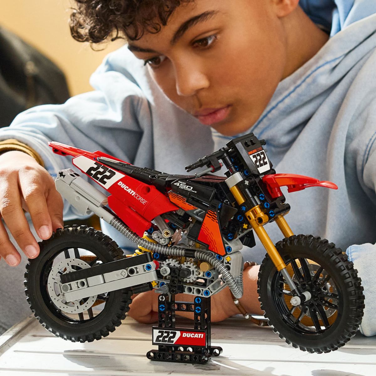 Đồ Chơi Lắp Ráp Mô Tô Ducati Desmo450 MX Factory LEGO TECHNIC 42238 (457 Chi Tiết)