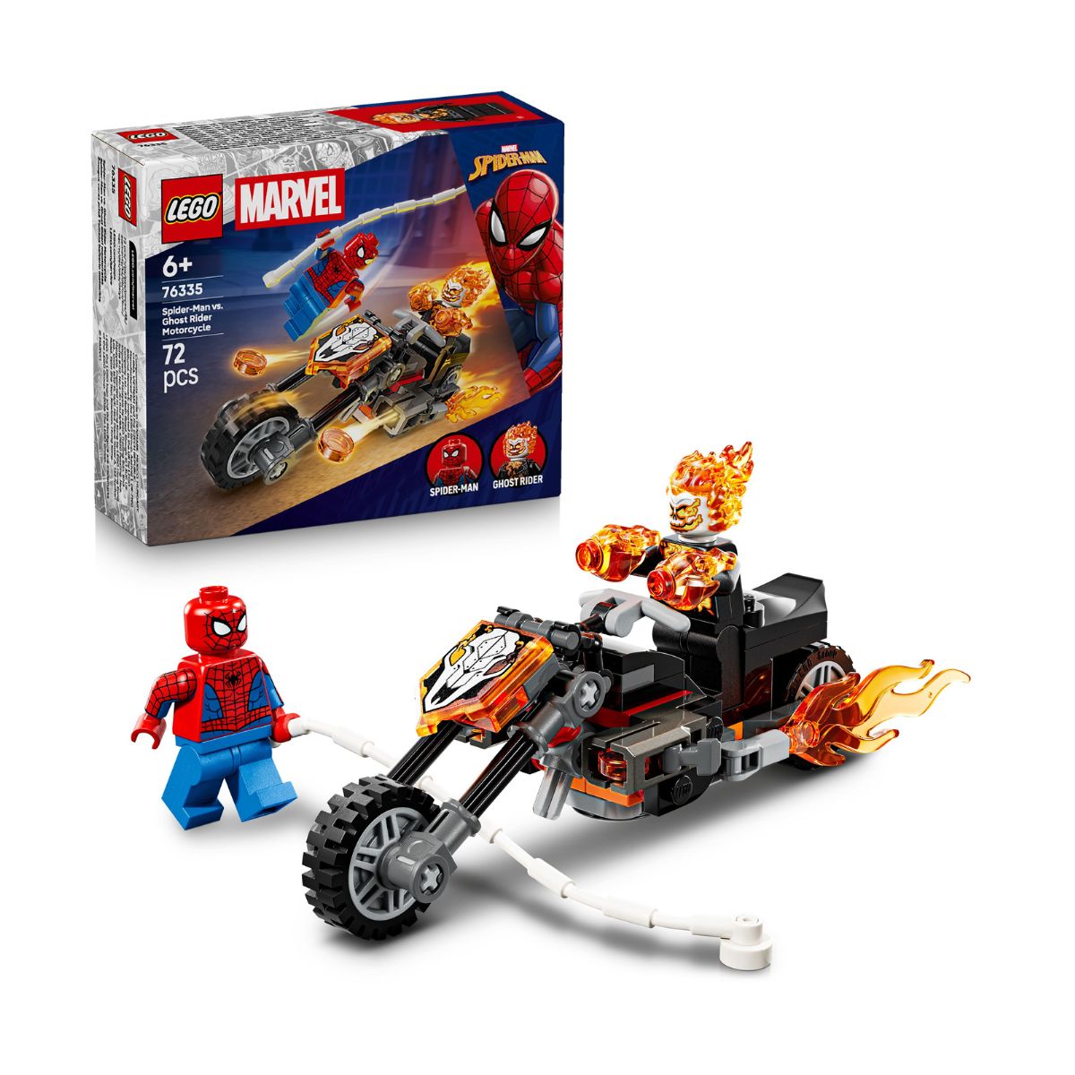 Đồ Chơi Lắp Ráp Mô Tô Ghost Rider Và Spider-Man LEGO SUPERHEROES 76335 (72 chi tiết)