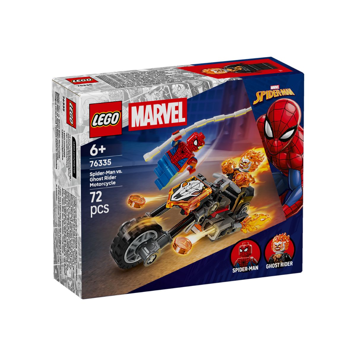 Đồ Chơi Lắp Ráp Mô Tô Ghost Rider Và Spider-Man LEGO SUPERHEROES 76335 (72 chi tiết)