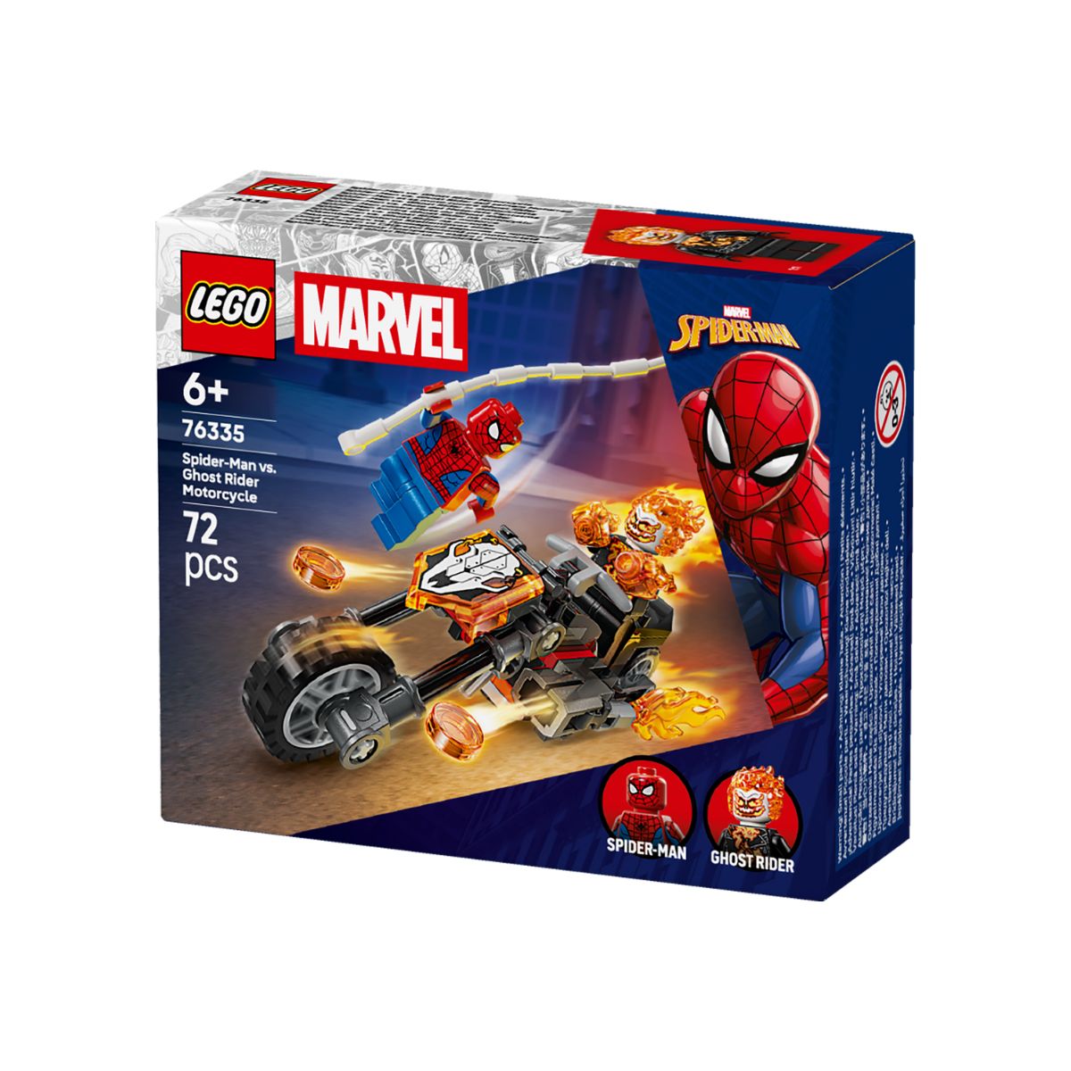 Đồ Chơi Lắp Ráp Mô Tô Ghost Rider Và Spider-Man LEGO SUPERHEROES 76335 (72 chi tiết)