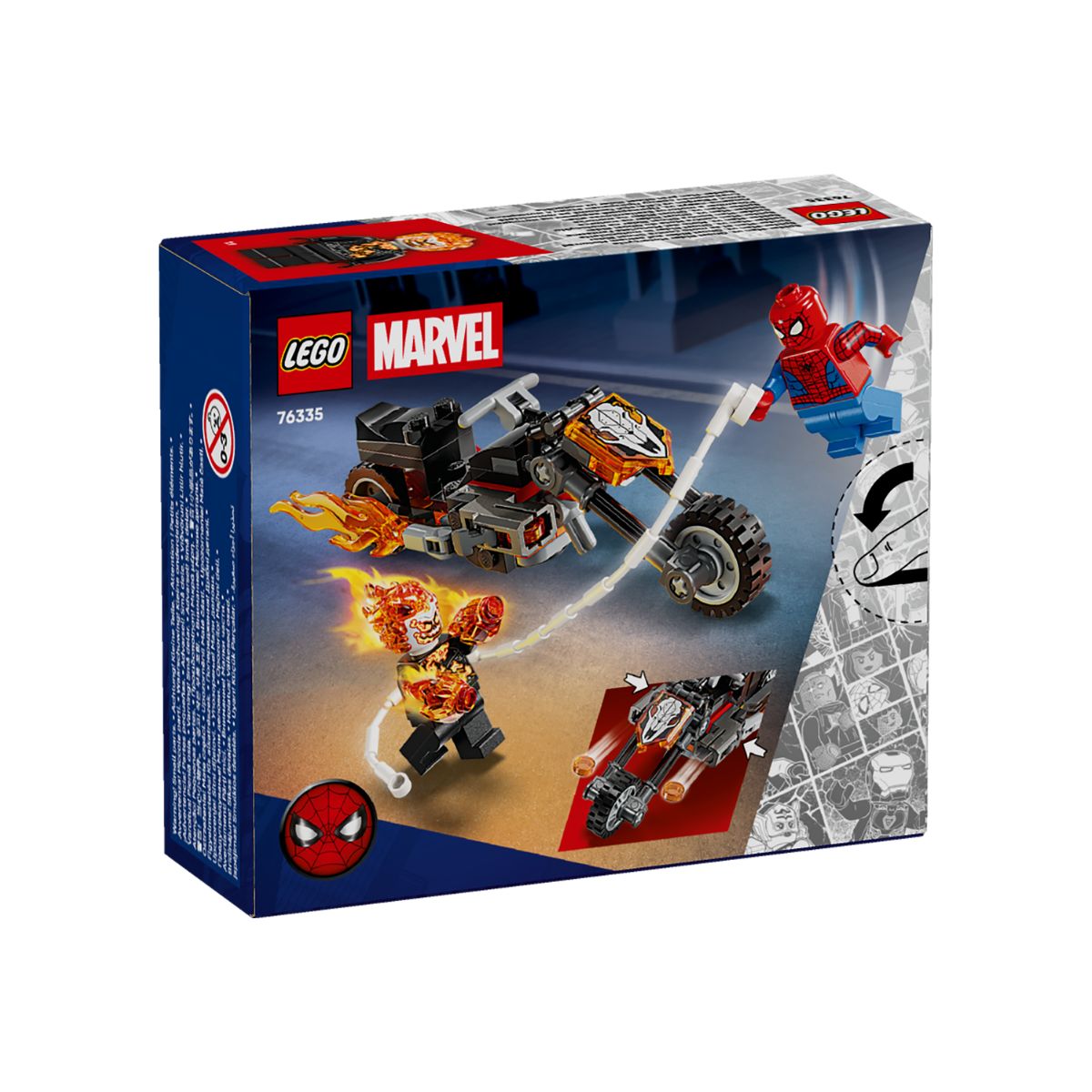Đồ Chơi Lắp Ráp Mô Tô Ghost Rider Và Spider-Man LEGO SUPERHEROES 76335 (72 chi tiết)