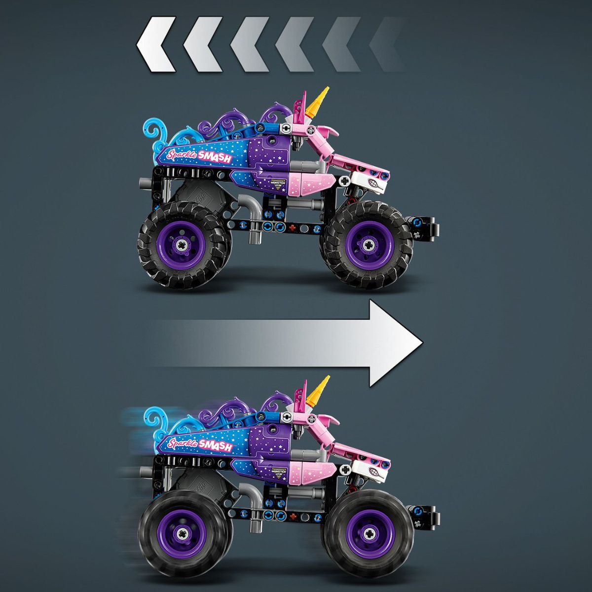 Đồ Chơi Lắp Ráp Monster Jam™ Sparkle Smash™ LEGO TECHNIC 42220 (243 chi tiết)