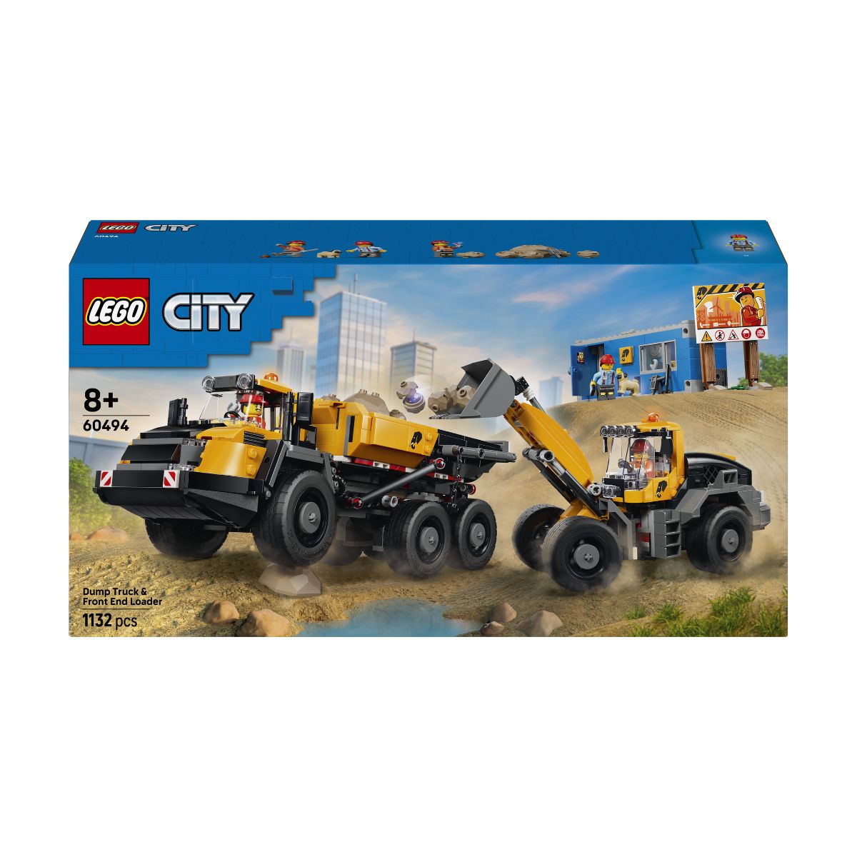 Đồ Chơi Lắp Ráp Phương Tiện Công Trình: Xe Ben Và Xe Xúc Lật LEGO CITY 60494 (1132 chi tiết)