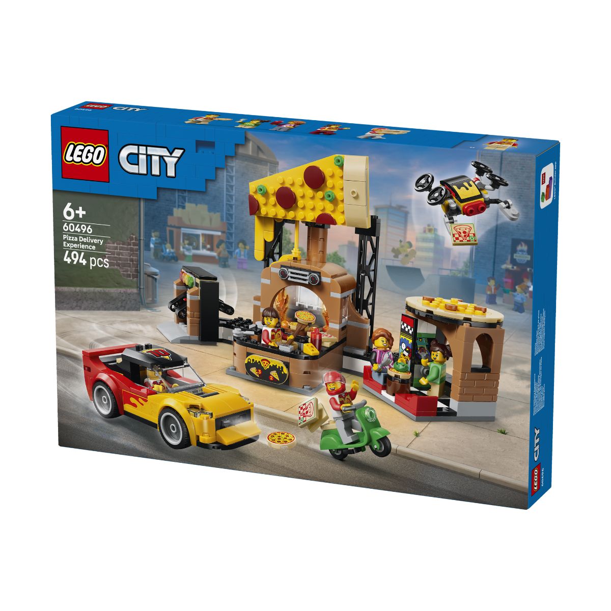 Đồ Chơi Lắp Ráp Quầy Bán Và Bộ Phương Tiện Giao Bánh Pizza LEGO CITY 60496 (494 chi tiết)