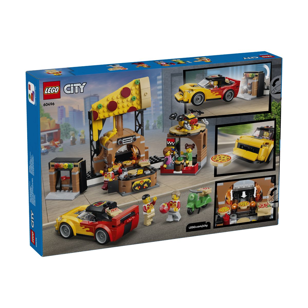 Đồ Chơi Lắp Ráp Quầy Bán Và Bộ Phương Tiện Giao Bánh Pizza LEGO CITY 60496 (494 chi tiết)