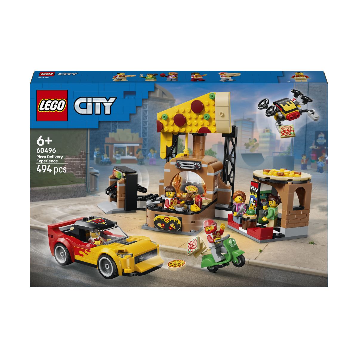 Đồ Chơi Lắp Ráp Quầy Bán Và Bộ Phương Tiện Giao Bánh Pizza LEGO CITY 60496 (494 chi tiết)