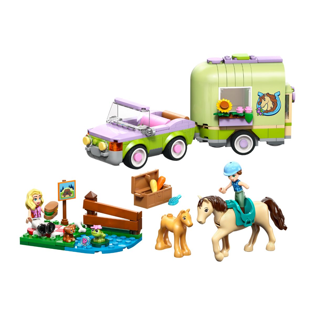 Đồ Chơi Lắp Ráp Rơ-Moóc Chở Ngựa Và Ngựa Con LEGO FRIENDS 42695 (279 Chi Tiết)