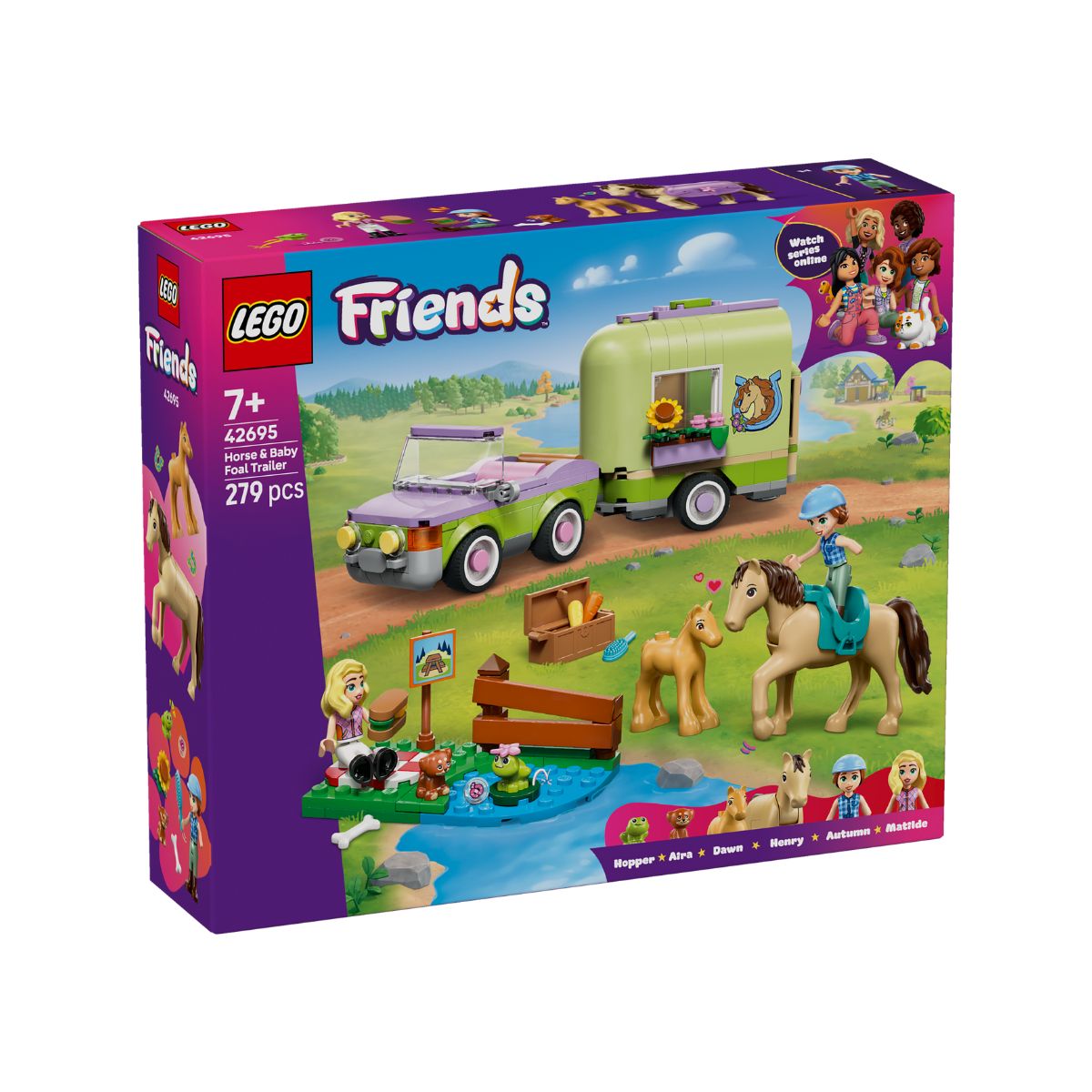 Đồ Chơi Lắp Ráp Rơ-Moóc Chở Ngựa Và Ngựa Con LEGO FRIENDS 42695 (279 Chi Tiết)