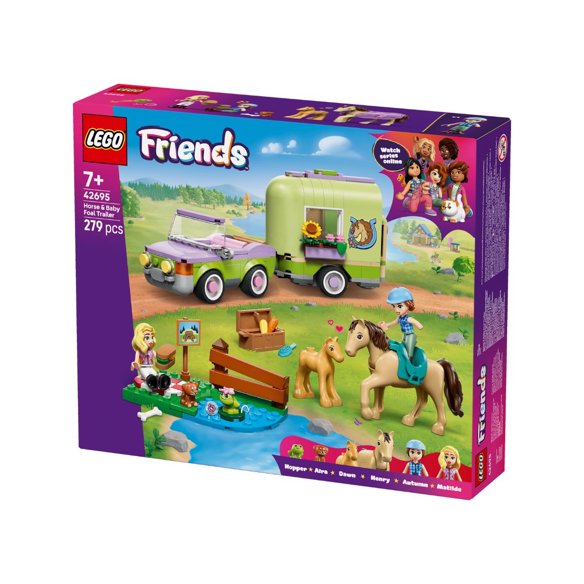 Đồ Chơi Lắp Ráp Rơ-Moóc Chở Ngựa Và Ngựa Con LEGO FRIENDS 42695 (279 Chi Tiết)
