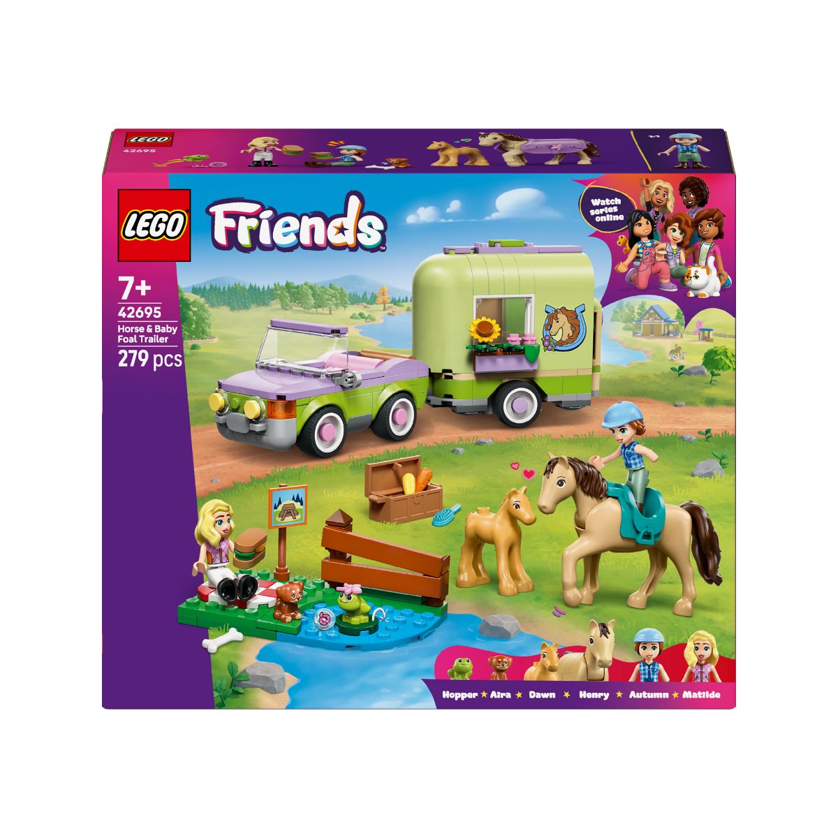 Đồ Chơi Lắp Ráp Rơ-Moóc Chở Ngựa Và Ngựa Con LEGO FRIENDS 42695 (279 Chi Tiết)