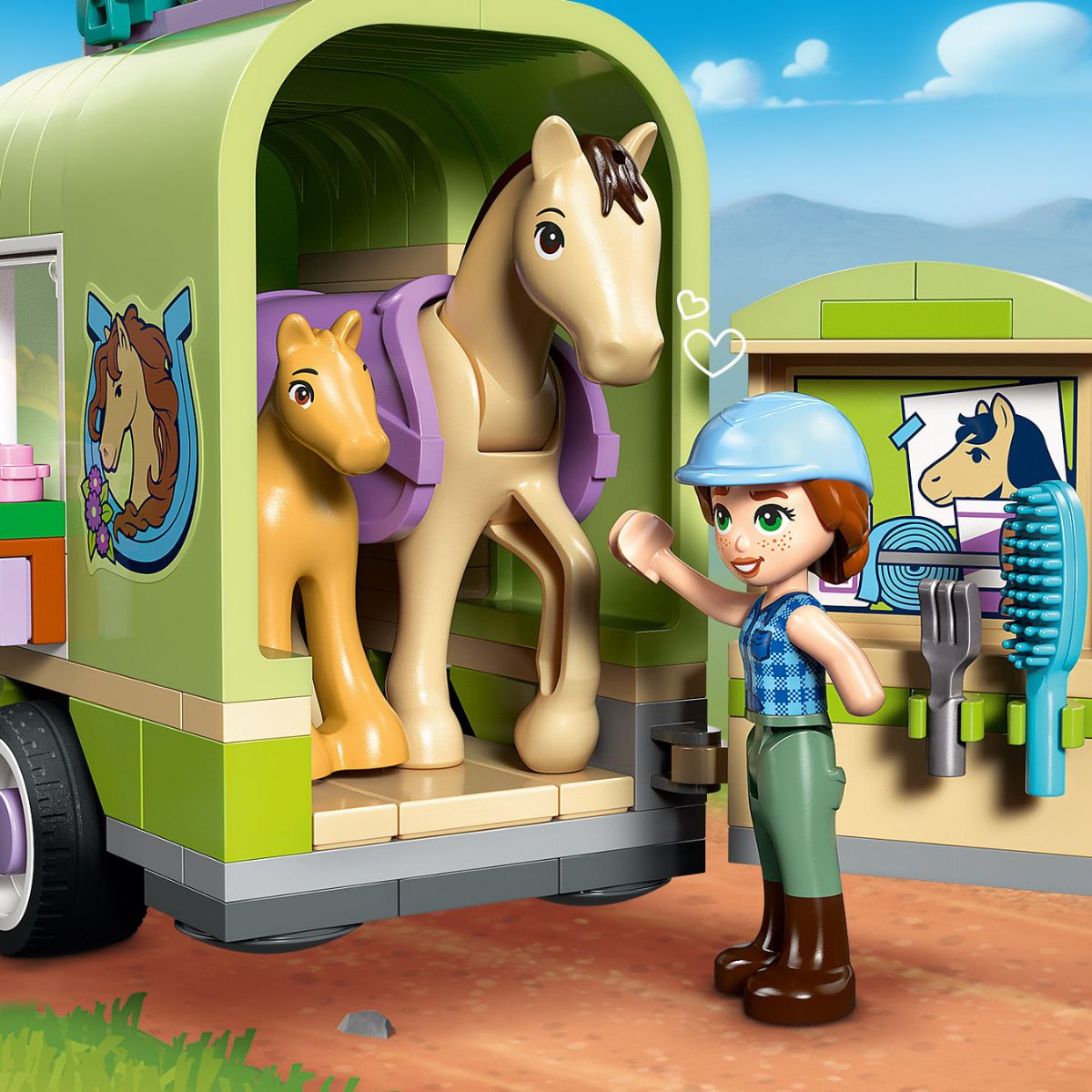 Đồ Chơi Lắp Ráp Rơ-Moóc Chở Ngựa Và Ngựa Con LEGO FRIENDS 42695 (279 Chi Tiết)