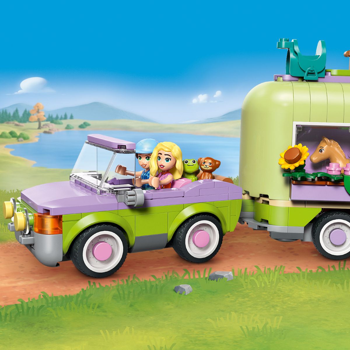 Đồ Chơi Lắp Ráp Rơ-Moóc Chở Ngựa Và Ngựa Con LEGO FRIENDS 42695 (279 Chi Tiết)