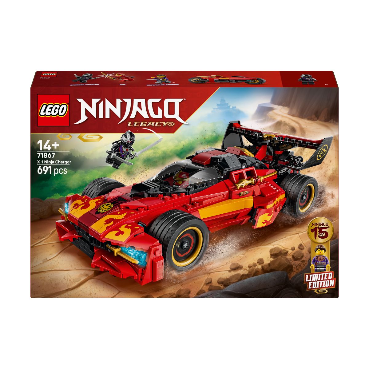 Đồ Chơi Lắp Ráp Siêu Xe X-1 Ninja Charger - Kỷ Niệm 15 Năm LEGO NINJAGO 71867 (691 chi tiết)