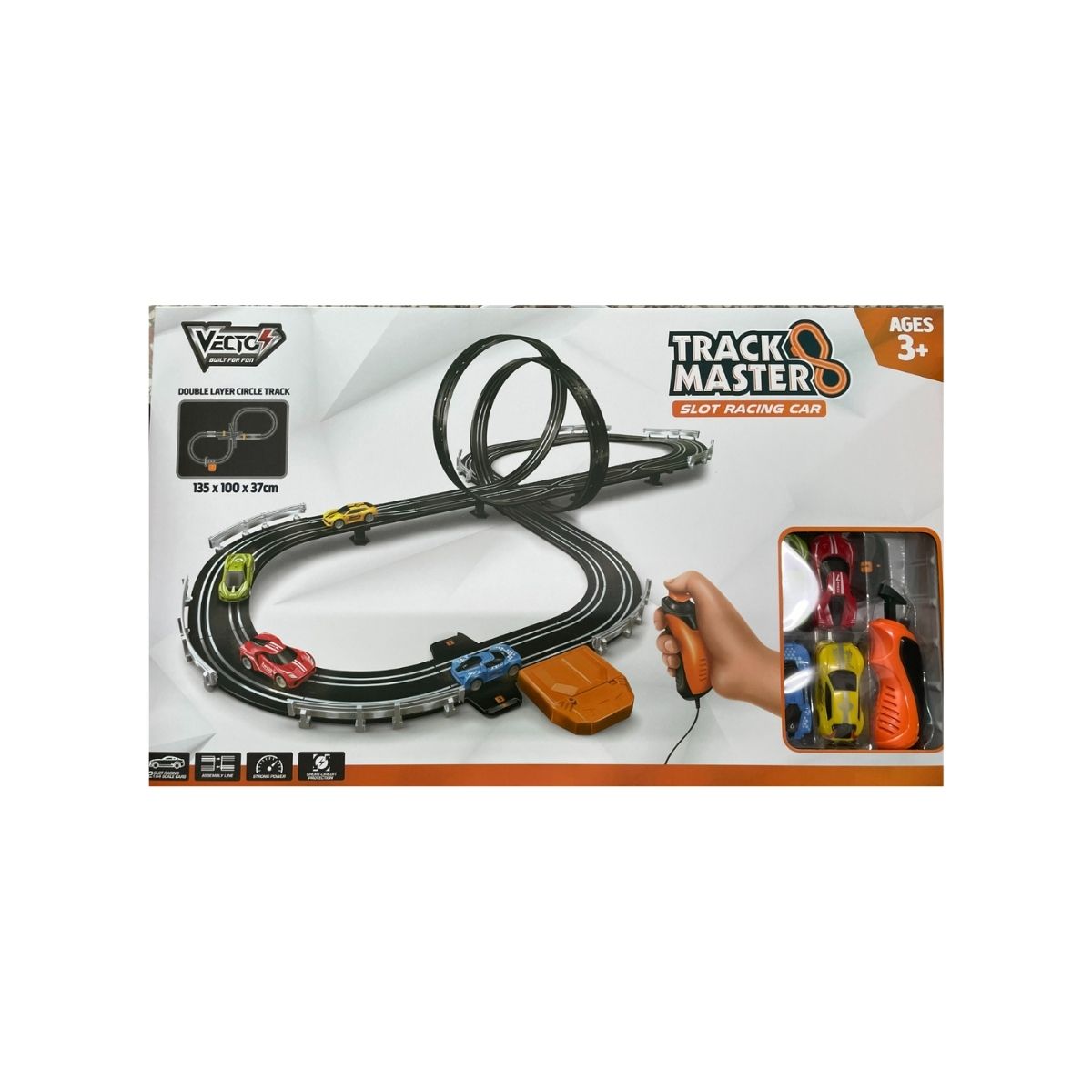 Đồ Chơi Lắp Ráp Slot Car Siêu Đường Đua 2 Vòng Ngoạn Mục VECTO VT645B