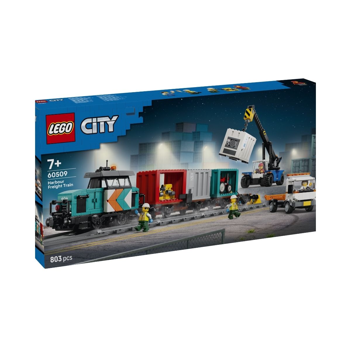 Đồ Chơi Lắp Ráp Tàu Hàng Cảng Biển Kèm Cần Cẩu & Xe Tải LEGO CITY 60509 (803 chi tiết)